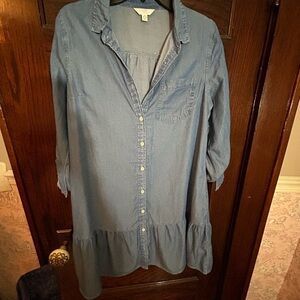 Time and Tru Blue Chambray Shirt Dress